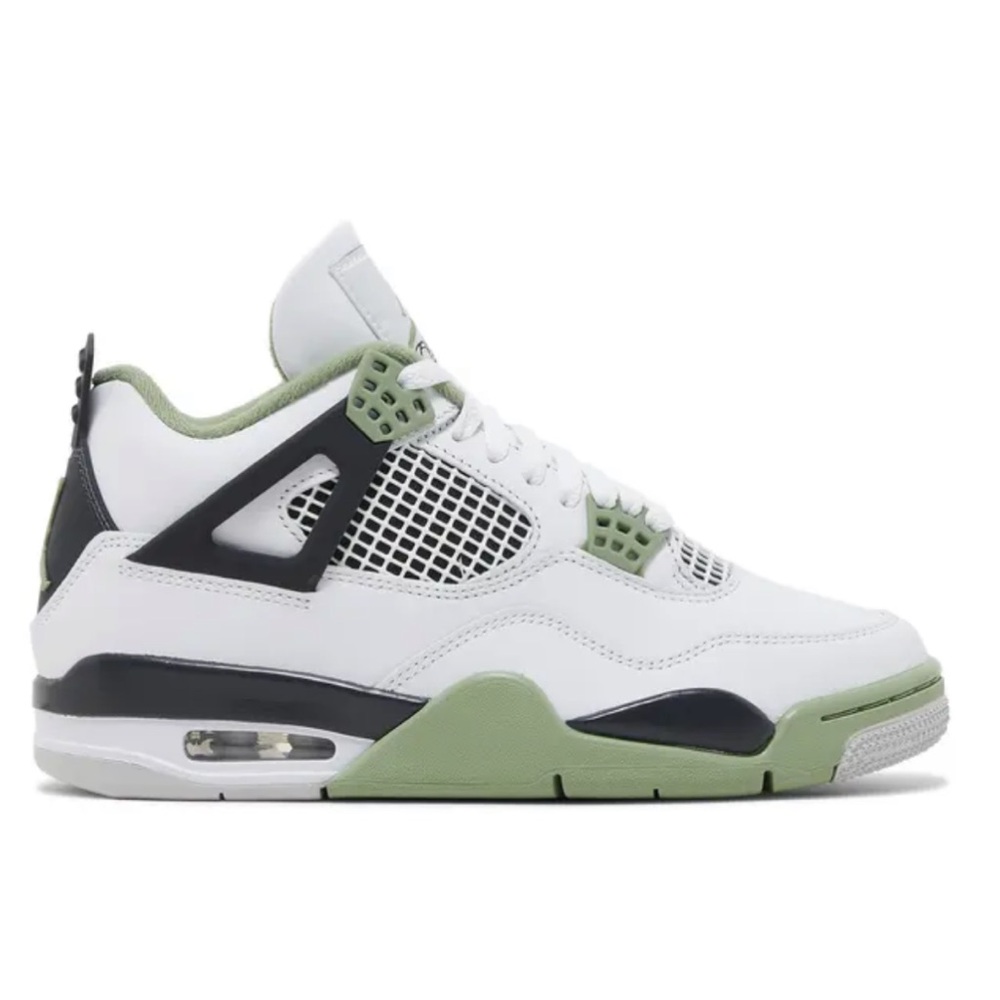 Nike Women’s White Black Light Green Retro Sneakers - Picture 9 of 12